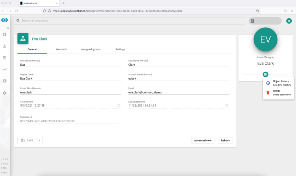 User Detail View