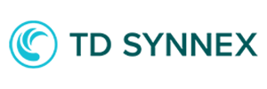 The TD SYNNEX logo in turquoise and dark green on a light background.