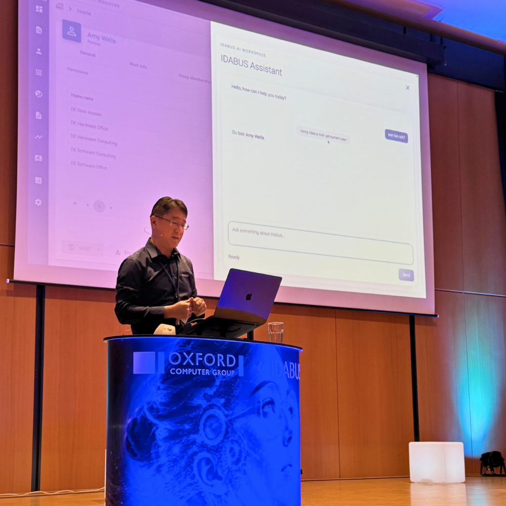 Live demonstration of the IDABUS Assistant at the Security & Efficiency Summit 2026 in Erding
